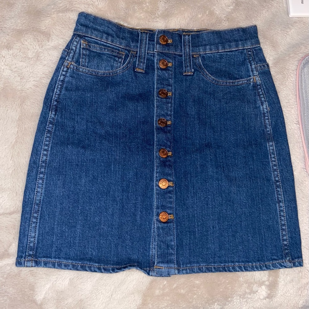 Madewell front full bottom denim skirt